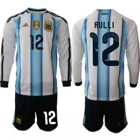 Argentina 2026 FIFA World Cup Soccer Jersey White LONG #12 RULLI